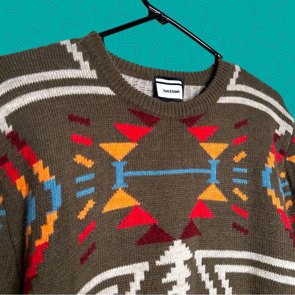Vintage Multicolor Geometric Crewneck Sweater